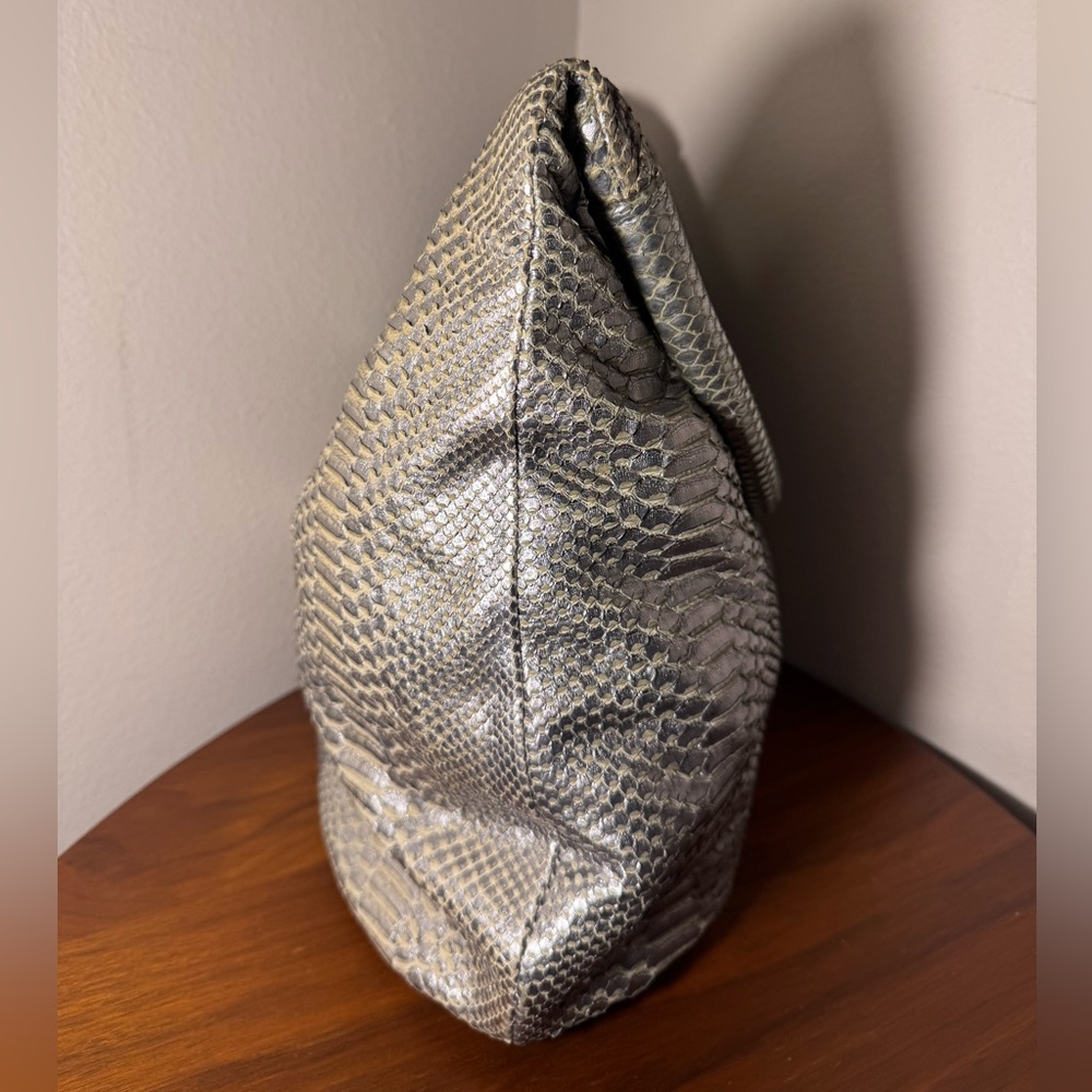 Devi Kroell Silver Python Snakeskin Leather Hobo … - image 8